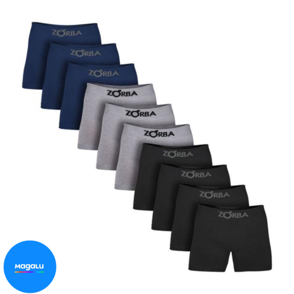 Kit com 10 Cuecas Box Masculino Algodão Boxer Confortável Zorba 781