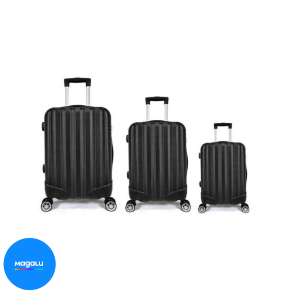 Kit Mala de Viagem abs 3 peças Adventure Fortt Preta - KMV01-PT