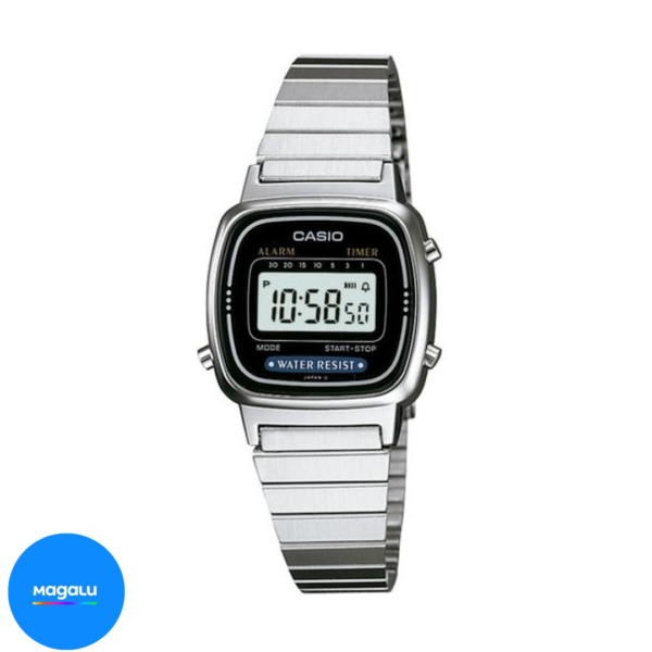 Relógio Feminino Casio Vintage Prata Mini LA670WA-1DF