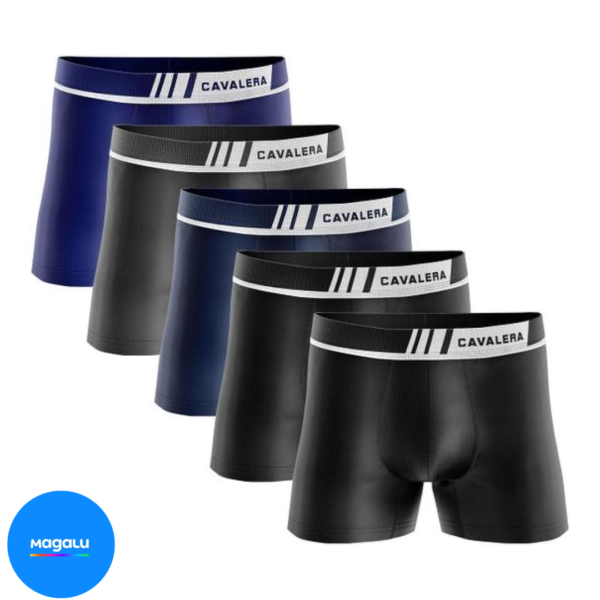 Kit 5 Cuecas Boxer Cavalera Sem Costura Poliamida Original
