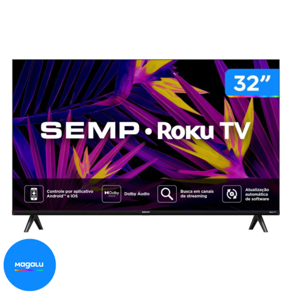 Smart TV 32" HD LED Semp 32R6610 Wi-Fi 3 HDMI 1 USB
