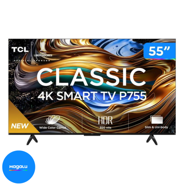 Smart TV 55” LED TCL 55P755 Wi-Fi Bluetooth - 3 HDMI 1 USB