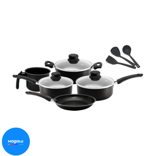 Conjunto De Panelas Antiaderente Preto Arnix 8 Peças