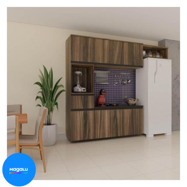 Cozinha Completa Modulada Júlia - 4 Peças - Armário + Paneleiro + Balcão + Aéreo - Inove