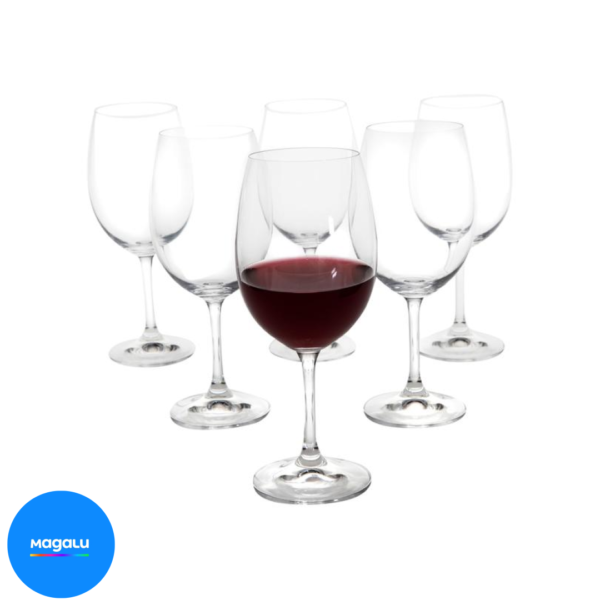Jogo de Taças para Vinho Cristal 450ml 6 Peças - Haus Sense Bohemia
