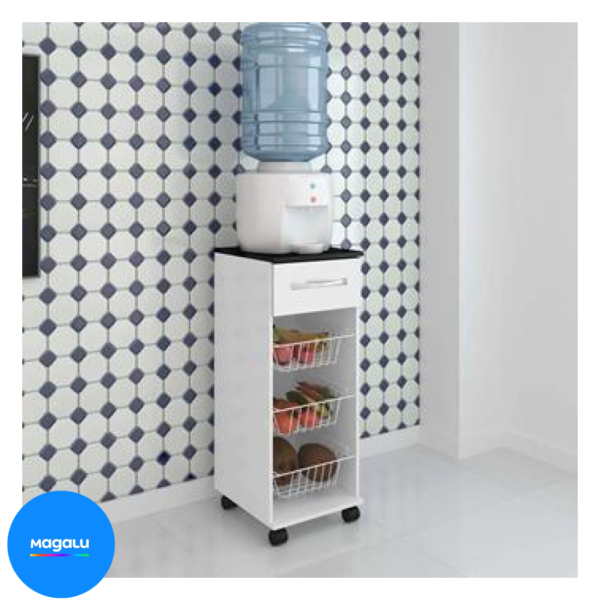 Fruteira 3 cesto 1 Gaveta com Suporte para Bebedouro Microondas - Inove