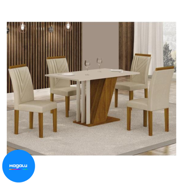 Conjunto Sala de Jantar com 4 Cadeiras Miami - Yescasa