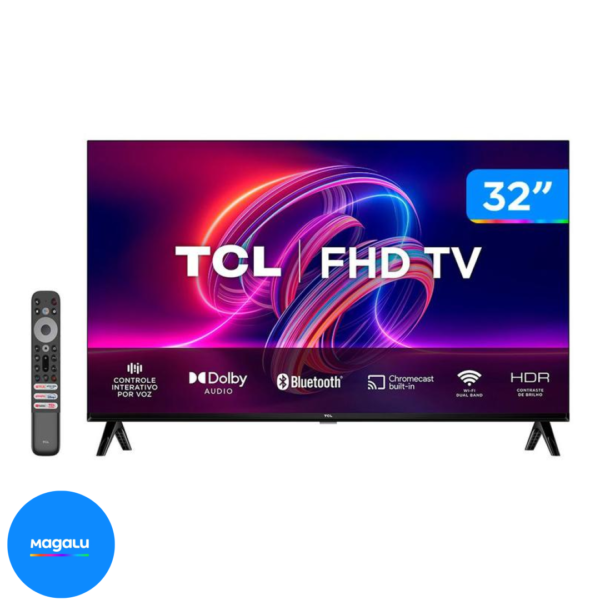 Smart TV 32” Full HD LED TCL 32S5400A Android - Wi-Fi Bluetooth Google Assistente 2 HDMI 1 USB