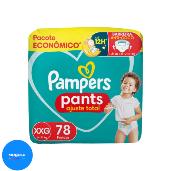 Fralda Calça Pampers Pants Ajuste Total - Tam. XXG 14 a 23kg 78 Unidades