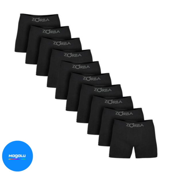 Kit 10 Cuecas Boxer Masculino Algodão Sem Costura Box Confortável Zorba 781
