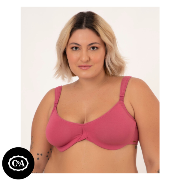 Sutiã Plus Size Love Secret em Modal com Aro Sem Bojo Rosa Escuro