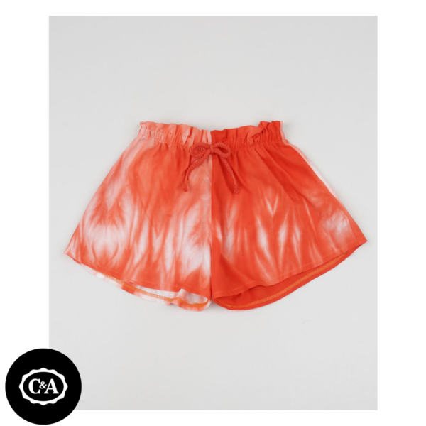 Short Infantil Estampado Tie Dye Laranja