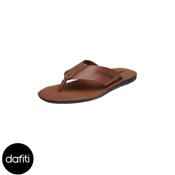 Chinelo Conforto Malbork Couro Pinhão Palmilha De Couro 305 Pinhão