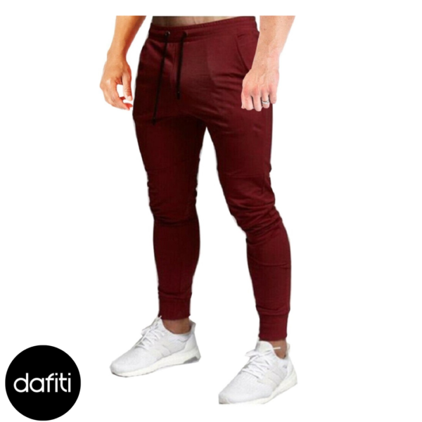 Calça Moletom Masculina Skinny Sport Lisa Casual ou Academia Luxo Vinho