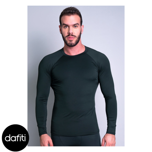 Camisa Térmica MVB Modas Masculina Segunda Pele Proteção Uv 50+ Preto