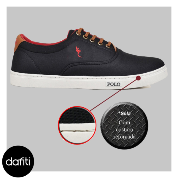 Sapatênis Masculino 7700 Preto Polo Blu