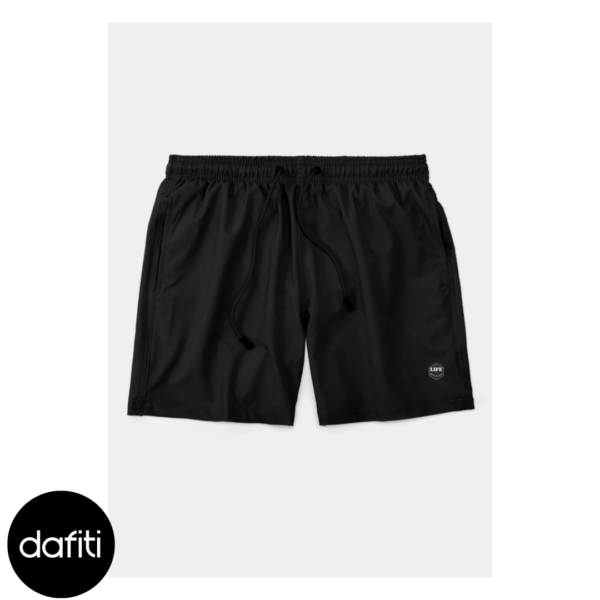 Short Bermuda Life Praia Masculino Casual Básico Mauricinho Tactel Preto