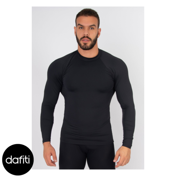Camisa Masculina Bella Fiore Modas Térmica Poliéster UV Segunda Pele Preto
