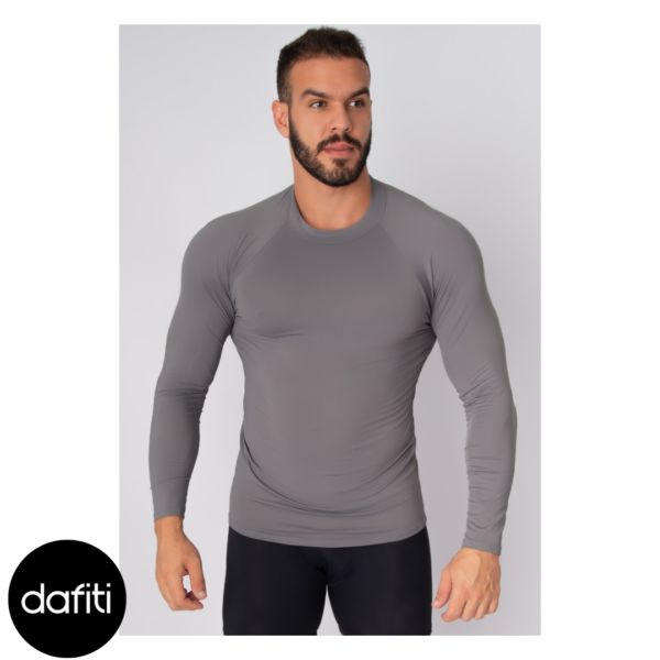 Camisa Masculina Bella Fiore Modas Térmica Poliéster UV Segunda Pele Cinza