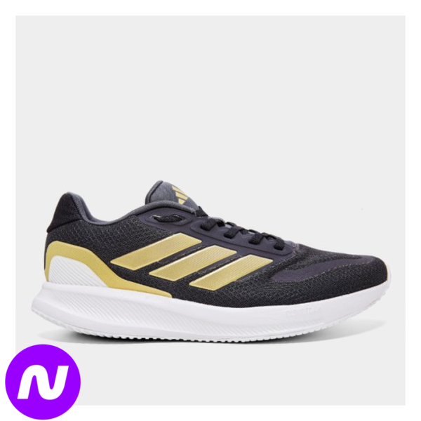 Tênis Adidas Runfalcon 5 Masculino - Preto+Dourado