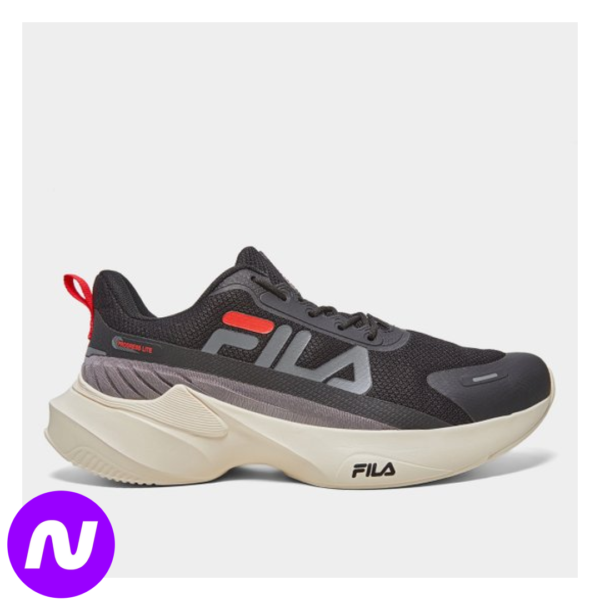 Tênis Fila Progress Lite Masculino - Preto+Vermelho