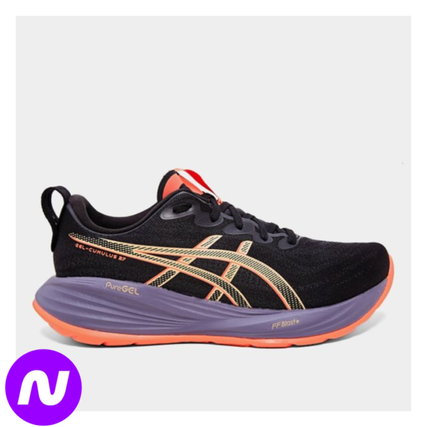 Tênis Asics Gel-Cumulus 27 Masculino - Preto+Laranja