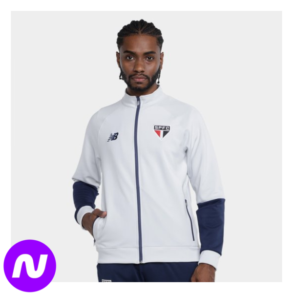 Jaqueta São Paulo 24/25 Viagem New Balance Masculina - Cinza+Marinho