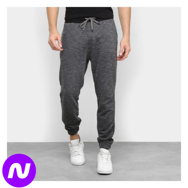 Calça Moletom NBA Logo Masculina - Grafite
