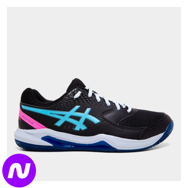 Tênis Asics Gel-Dedicate 8 Padel Masculino - Preto+Azul claro