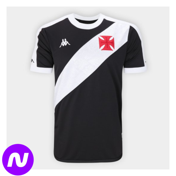 Camisa Vasco I 24/25 Jogador Kappa Masculina - Preto+Branco