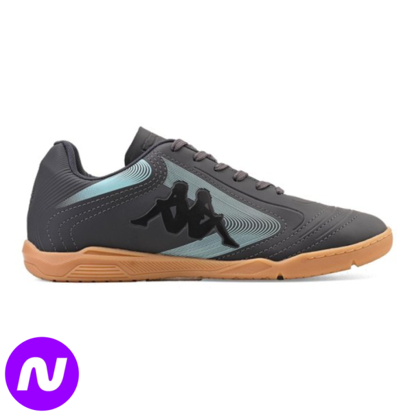 Chuteira Kappa Napoli Futsal Infantil - Grafite+Verde