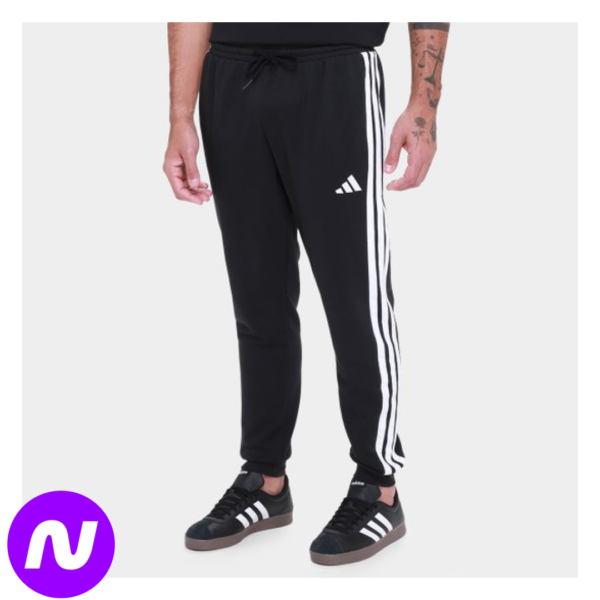 Calça Adidas French Terry 3 Listras Masculina - Preto