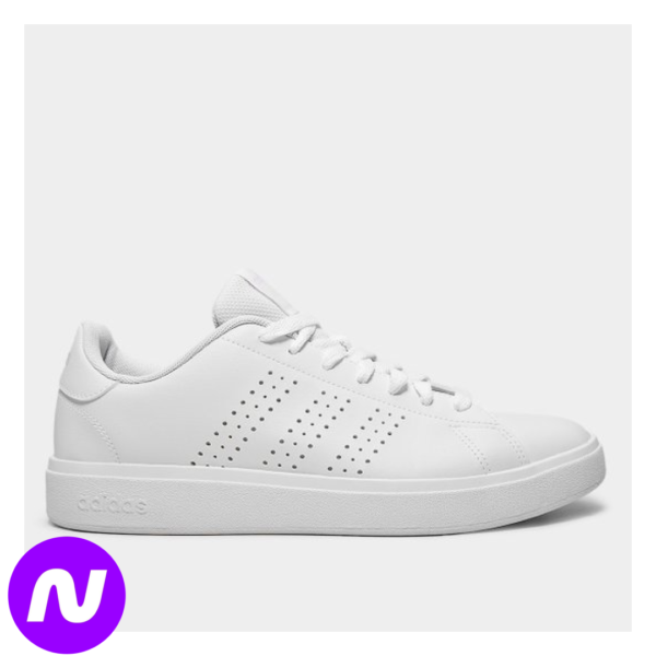 Tênis Adidas Advantage Base 2.0 Feminino - Branco+Rosa