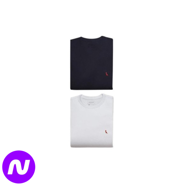 Kit 2 Camisetas Reserva Brasa Pica-pau Masculina - Preto+Branco