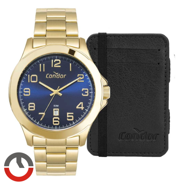 Kit Relógio Condor Masculino com Porta Cartões CO2115NAR/K4A