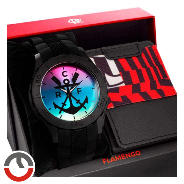 Kit Relógio Technos Masculino Flamengo com Porta Cartões FLA2035LA/K8E