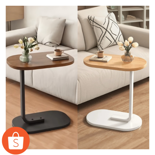 Mesa De Apoio Lateral Para Sofá Cama Notebook Portatil - Base de Ferro e MDF