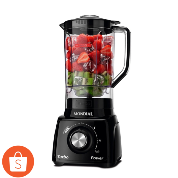 Liquidificador 3 velocidades Turbo Power preto - L-99FB - Mondial