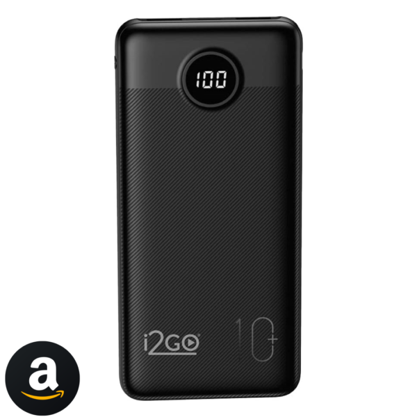 I2GO, Carregador Portátil (Power Bank) Ultra Rápido 10000mAh, Power Delivery 20W, 2 Saídas USB + 1 Saída/Entrada USB-C, Preto, i2GO PRO