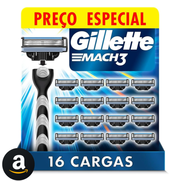 Gillette Mach3 - Refil Para Barbear, 16 Unidades
