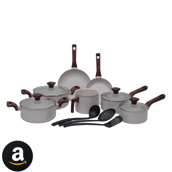 Mimo Style, Jogo de Panelas Cerâmica 10 Peças Indução Pratic Cook Marmol