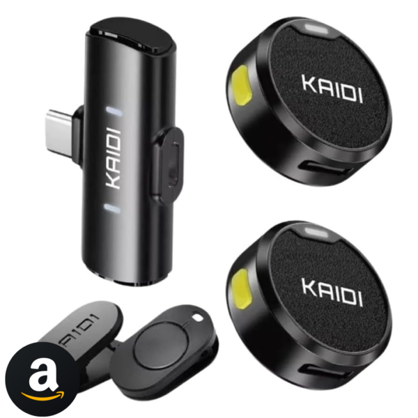 Microfone de Lapela Sem Fio Compátivel Iphone 15/16 e Android USB C Smartphone Tablet Mini Microfone Para Celular Microfone Clip-on Para Gravação Vídeo Podcast YouTube Live Streaming Premium