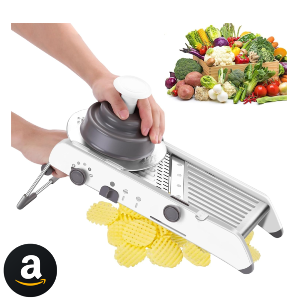 Mandoline Profissional Cortador Fatiador, Mandolin, Triturar/Fatiar, 2 Lâminas, 3 Formatos E 4 Espessuras De Fatiador De Legumes, 18 modos de combinação Mandoline Profissional