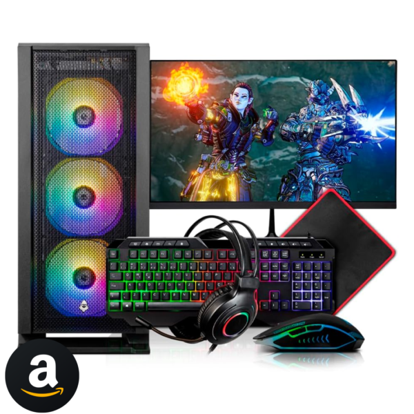 PC Gamer Completo Mancer, AMD Ryzen 3 3200G, Radeon Vega 8, 16GB DDR4, SSD 480GB + Monitor 21"