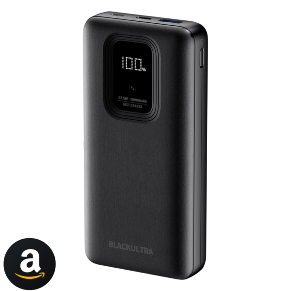 Power Bank, Carregador Portátil de 20000mAh com Carga Rápida, Múltiplas Portas, Led Indicador de Bateria, Design Leve e Proteção Inteligente para Dispositivos iOS e Android USB Type-C, Preto