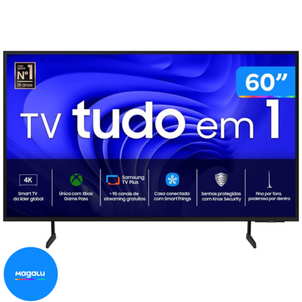 Smart TV 60” 4K UHD LED Samsung 60DU7700 - Wi-Fi Bluetooth Alexa 3 HDMI
