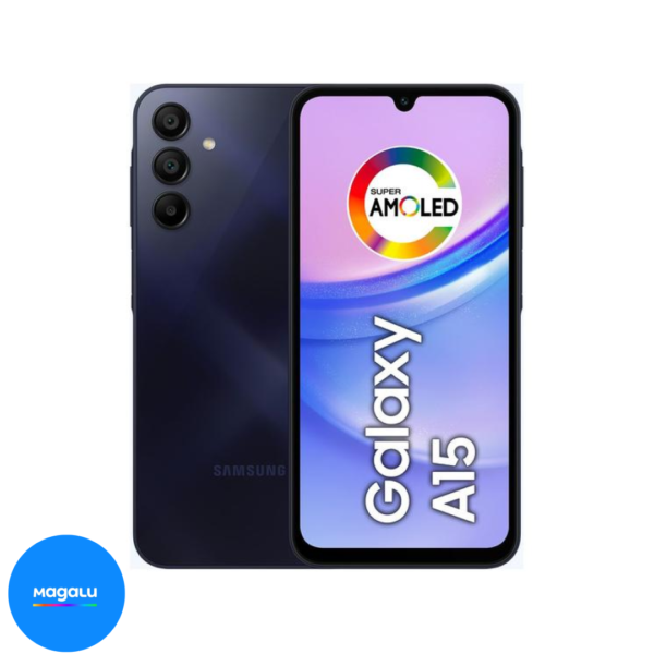 Smartphone Samsung Galaxy A15 6,5" 128GB Azul Escuro 4G 4GB RAM Câm. Tripla 50MP + Selfie 13MP 5000mAh Dual Chip