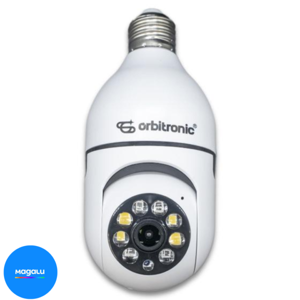 Camera Segurança Panoramica Lampada Wifi Espia C/rastreio Orbitronic