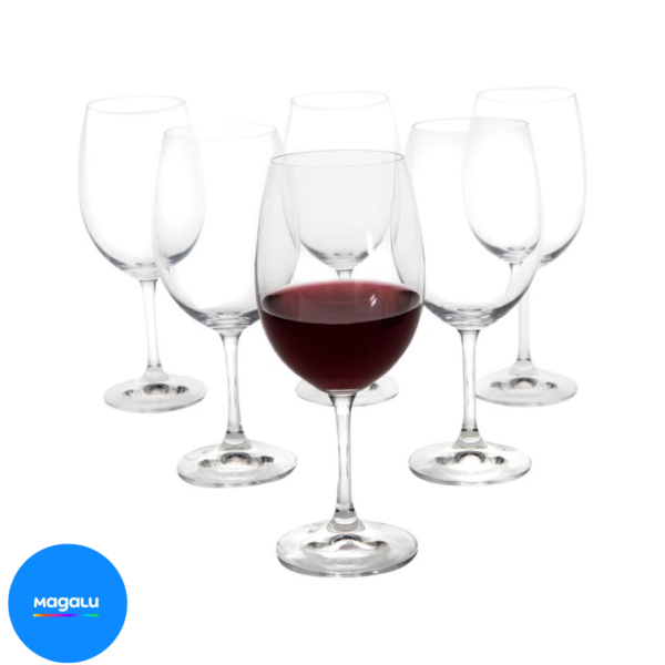 Jogo de Taças para Vinho Cristal 450ml 6 Peças - Haus Sense Bohemia