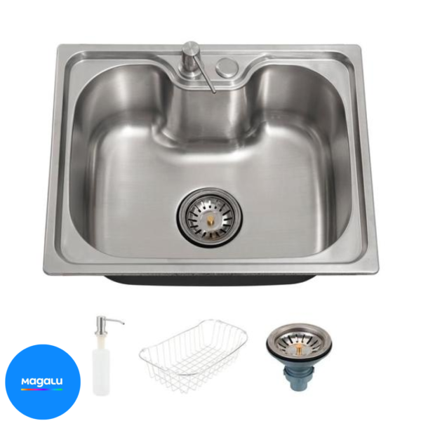 Cuba para cozinha gourmet pia aço inox com acessórios Nawa 50x40 cm pingoo.casa